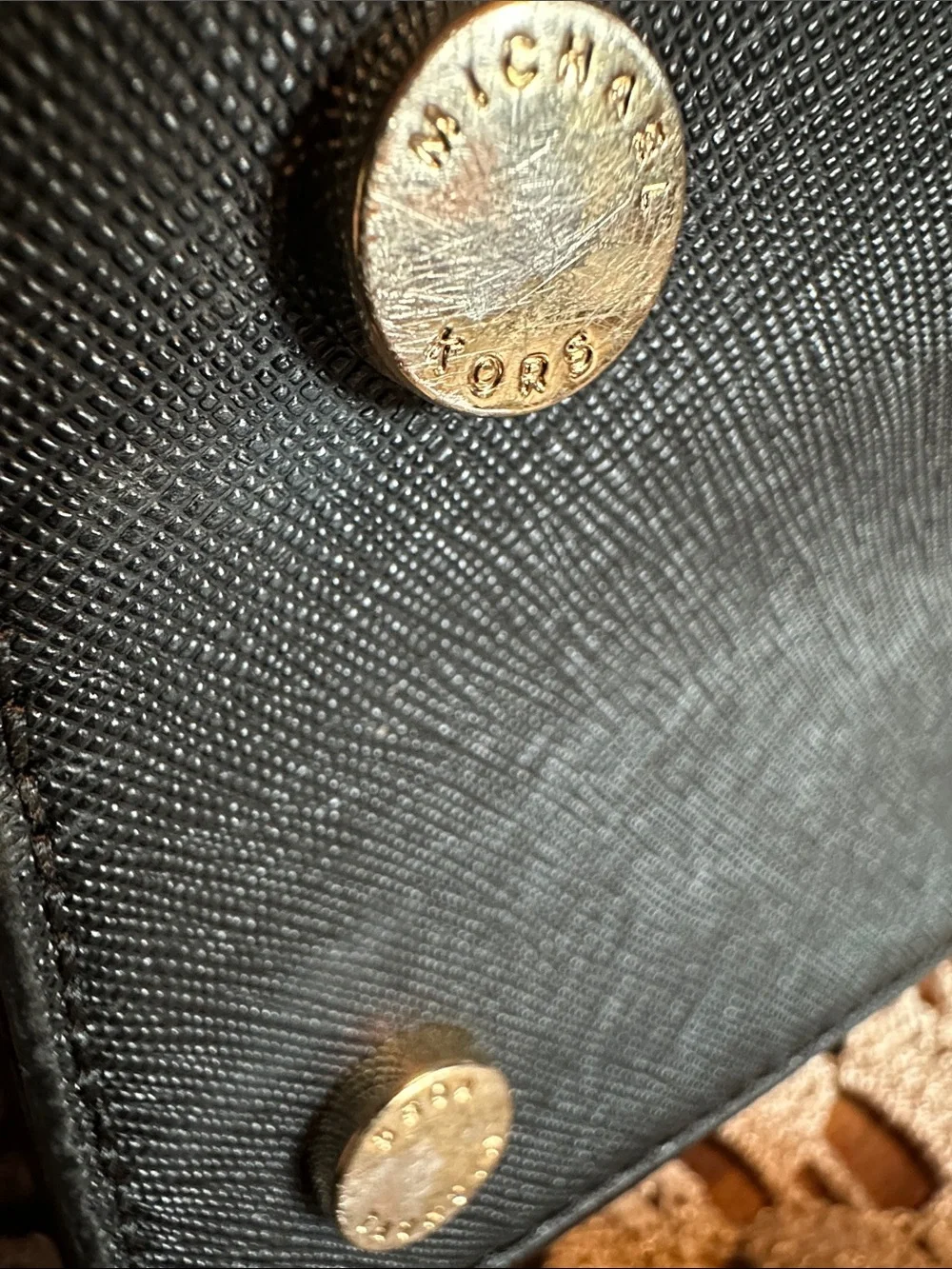 Michael Kors Black Satchel with Gold Hardware